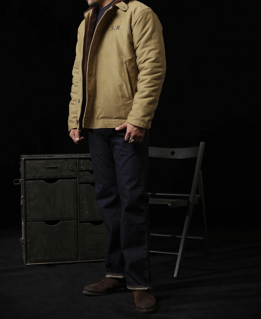 Chaqueta de N-1 USN para hombre, abrigo cálido de estilo militar, forro Sherpa