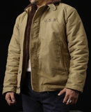 Chaqueta de N-1 USN para hombre, abrigo cálido de estilo militar, forro Sherpa