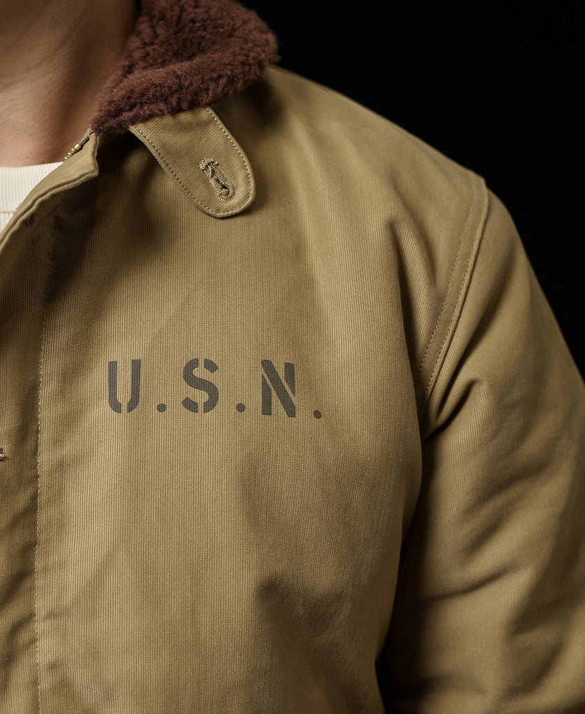 Chaqueta de N-1 USN para hombre, abrigo cálido de estilo militar, forro Sherpa
