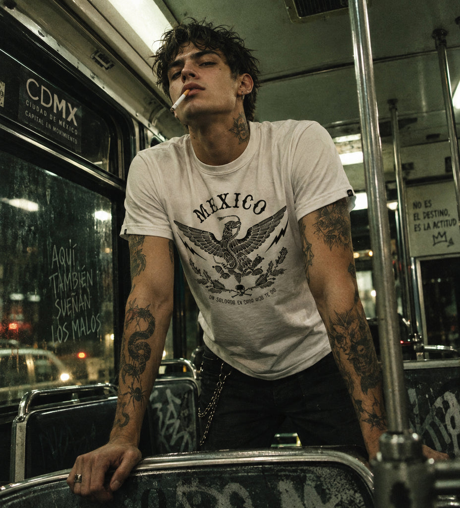 Playera Blanca Águila Mx