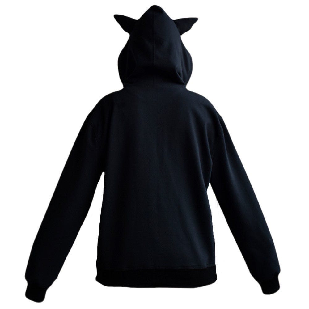 Sudadera Negra Cierre Black cat