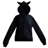 Sudadera Negra Cierre Black cat