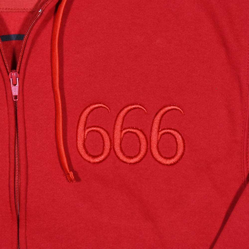 Sudadera Roja con Cierre  Diablo 666